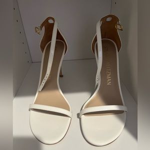 NWOT Stuart Weitzman white patent leather heels